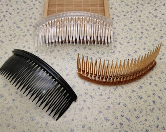 24 teeth plastic hair comb headband blank , resin hair head band barrette clip hairband jewelry DIY accessory black brown clear color BH0037