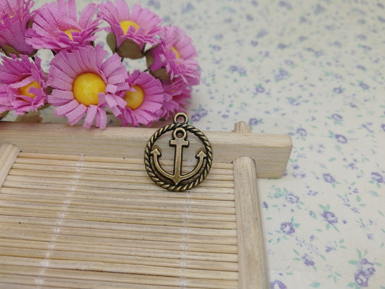 BM497 20pcs antique bronze color 18x16mm metal anchor pendant charm handmade craft jewelry making DIY finding earring necklace drop