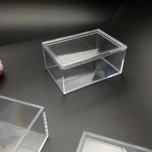 2 Pieces 86x60x40mm Rectangle Shape Clear PS Plastic Box , Jewelry Bead ...