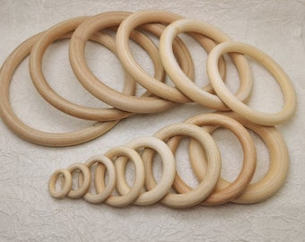 Natural Wood Round Ring Circle Hoop 2.5/3/4/5/6/7/8/9/10/11/12/13/14/15CM Width , Unfinished Wooden Pendant Charm Jewelry DIY Finding BW0389