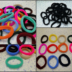8 mm width elastic ponytail holders hair accessories , wholesales stretch hair ties cord headband black mix color , BH0045