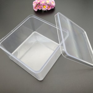 2 pieces 95x95x58mm square cube shape clear PS plastic box , jewelry bead tool wedding party gift display storage acrylic resin box , BB0056