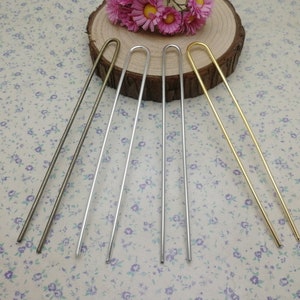metal U shape hair fork pin clip headband blank , hairpin hair head stick pick band wedding accessory handmade jewelry making finding BH0072