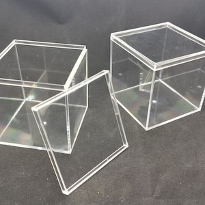 2 pieces 75x75x75mm square shape clear PS plastic box , jewelry bead earring tool wedding party gift display storage acrylic resin , BB0153