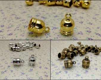 20/100 pieces 14x10 mm plastic tassel cap top , handmade jewelry DIY finding bead cap bar cone cord end , gold silver bronze color , BF0023