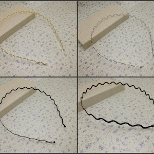 3 mm width metal waved headband blank , hair head band barrette clip comb tiara hairband jewelry finding gold silver black color BH0012