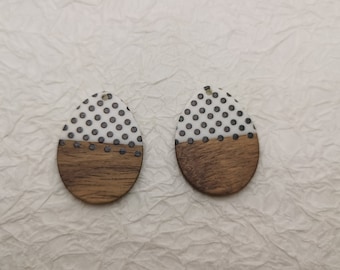 2/10/50 pezzi Componenti per orecchini in legno e resina Fascino Boho, plastica a goccia a forma di goccia orecchino ciondola goccia ciondolo fai da te AW8016 - Italia