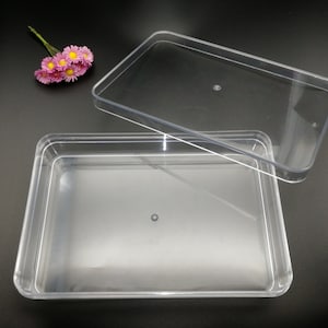 2 pieces 195x130x40mm rectangle shape clear PS plastic box , jewelry bead tool wedding party gift display storage acrylic resin box , BB0064