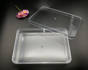 2 pieces 195x130x40mm rectangle shape clear PS plastic box , jewelry bead tool wedding party gift display storage acrylic resin box , BB0064