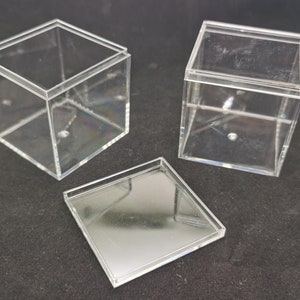 4 pieces 60x60x60mm square shape clear PS plastic box , jewelry bead earring tool wedding party gift display storage acrylic resin , BB0152
