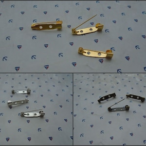 20/100/500 pieces 25mm length metal brooch pin back bar jewelry badge clip catch safety pin finding , gold silver bronze color option BF0041
