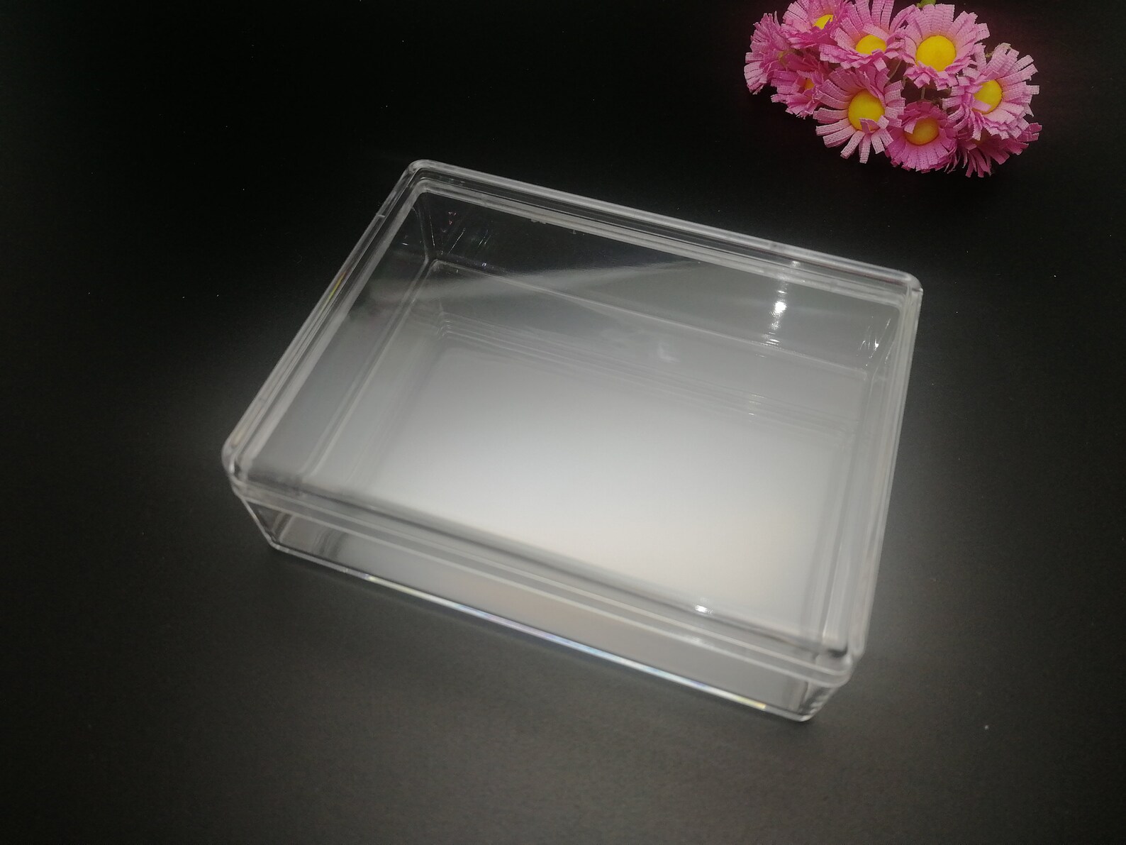4 Pieces 85x65x25mm Rectangle Shape Clear PS Plastic Box , Jewelry Bead ...
