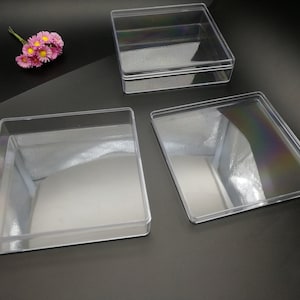 2 pieces 120x120x30mm square shape clear PS plastic box , jewelry bead earring tool wedding party gift display storage acrylic resin BB0100
