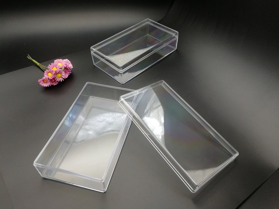 2 Pieces 135x75x35mm Rectangle Shape Clear PS Plastic Box , Jewelry ...