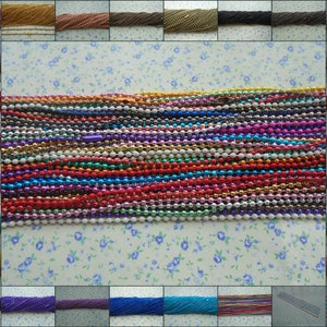 metal ball bead chain necklace with connector clasp , 2.4 mm diameter 27 inches length , handmade craft jewelry making DIY finding , BN0007