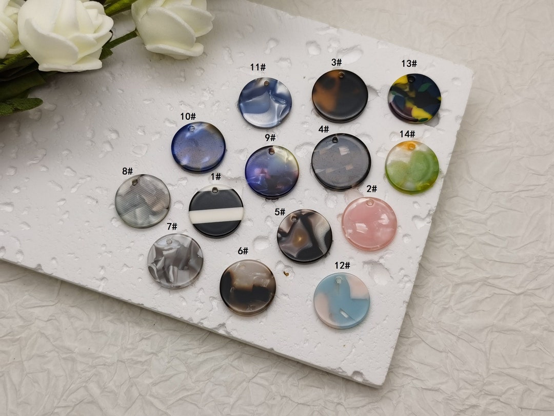 6/20 Piece Tortoise Shell Acetate Acrylic Earring Components Charm ...