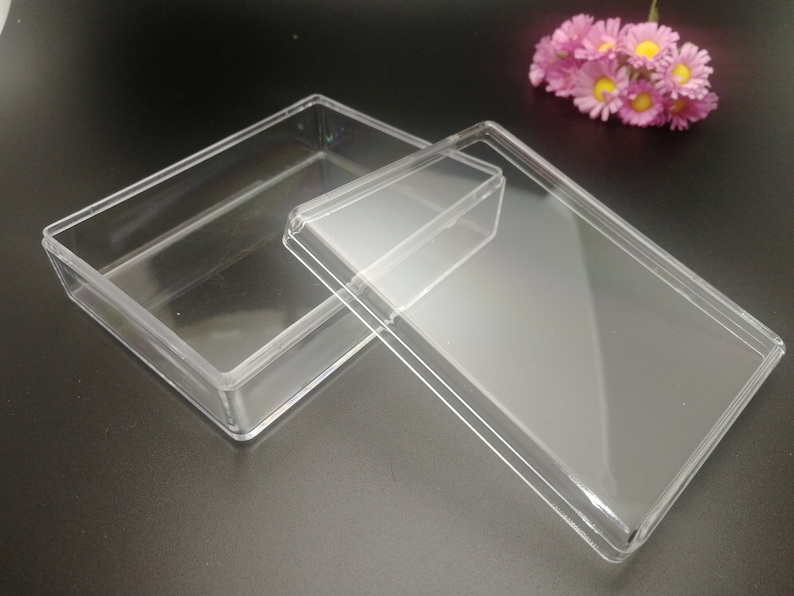4 Pieces 85x65x25mm Rectangle Shape Clear PS Plastic Box , Jewelry Bead ...