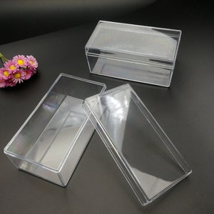 2 pieces 105x55x45mm rectangle shape clear PS plastic box , jewelry bead tool wedding party gift display storage acrylic resin box , BB0113
