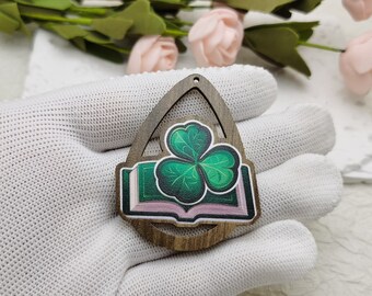 WANDIC 100 Fette Di Legno A Forma Di Quadrifoglio, Per Decorazioni San Patrizio, Due Dimensioni (3,8 Cm E 2 Cm), Per Fai Da Te, Ciondoli E Murales - 2