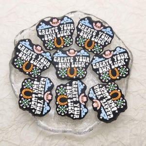 Silicone Bead Create Your Own Luck Focal Bead for Pen Bracelet Necklace Keychain Lanyard , Silicone Bead Wholesale DIY Charm Finding BS0774