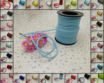 Cordón de cuero sintético suave y redondo, 1 rollo de 10 yardas y 3 mm de ancho, hecho a mano, para pulseras y collares de terciopelo, 23 colores, BN0008