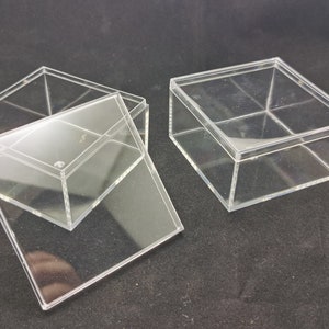 4 pieces 75x75x40mm square shape clear PS plastic box , jewelry bead earring tool wedding party gift display storage acrylic resin , BB0154