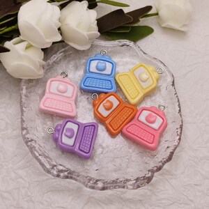 6/20 pieces plastic laptop notebook computer PC pendant charm , resin handmade jewelry finding necklace earring decoration accessory BP0760