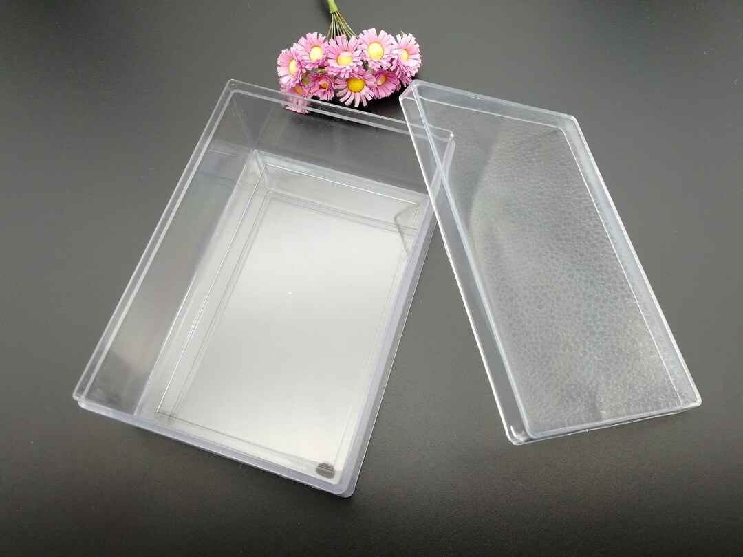 2 Pieces 130x90x50mm Rectangle Shape Clear PS Plastic Box , Jewelry ...