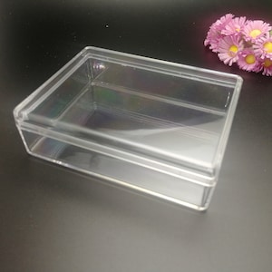 4 Pieces 85x65x25mm Rectangle Shape Clear PS Plastic Box , Jewelry Bead ...