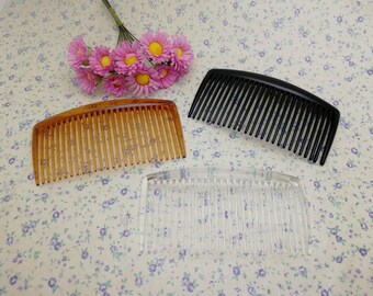 26 teeth plastic hair comb headband blank , resin hair head band barrette clip hairband jewelry DIY accessory black brown clear color BH0038