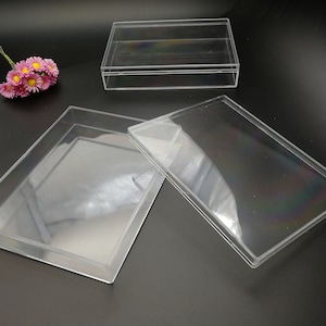 2 pezzi 130x100x25mm forma rettangolare scatola di plastica PS trasparente, strumento per perline di gioielli scatola di resina acrilica per esposizione di regali per feste di nozze, BB0114