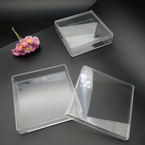 2 pieces 95x95x25mm square shape clear PS plastic box , jewelry bead earring tool wedding party gift display storage acrylic resin , BB0093