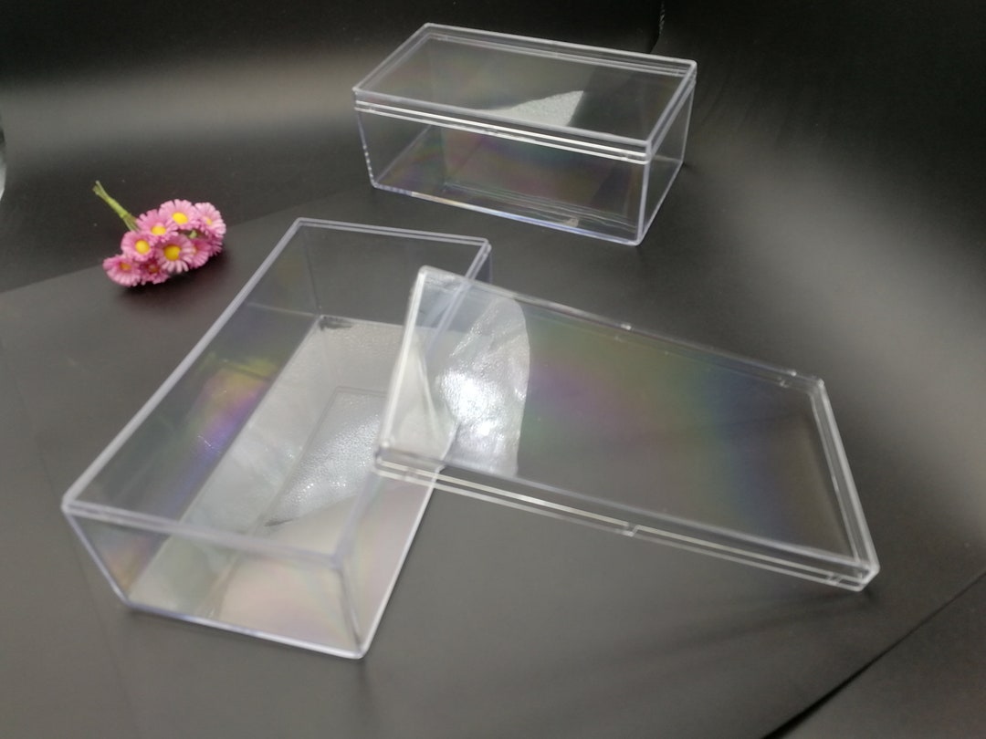 2 Pieces 155x84x58mm Rectangle Shape Clear PS Plastic Box , Jewelry ...