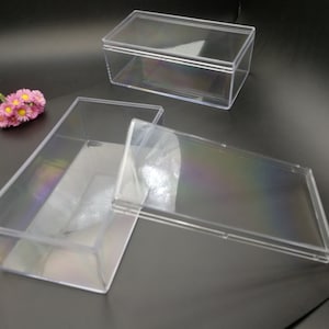 Boîte en plastique transparent PS en forme de rectangle de 155 x 84 x 58 mm, boîte en résine acrylique de stockage d'affichage de cadeau de noce, outil de perle de bijoux, BB0127