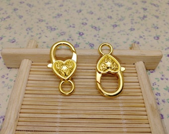 Fermoir Mousqueton De Cœur, Fermoir à Pince De Homard En Alliage, Lot