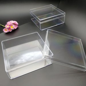 2 pieces 100x100x40mm square shape clear PS plastic box , jewelry bead earring tool wedding party gift display storage acrylic resin BB0097