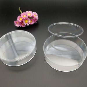 4 pieces 72x19.5mm round shape clear PS plastic box , jewelry bead ring earring tool wedding party gift display storage acrylic resin BB0079