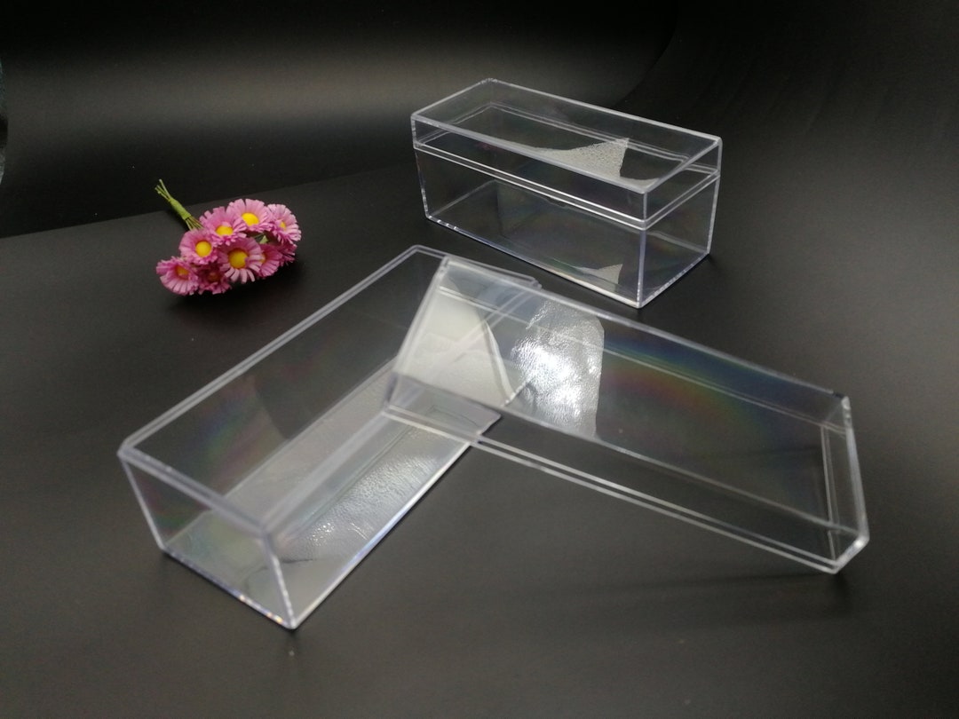 2 Pieces 120x50x50mm Rectangle Shape Clear PS Plastic Box , Jewelry ...