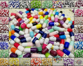 500 pieces wish message pill capsule charm with blank paper note inside , 24 colors happy secret love note pill bead handmade finding BP0052