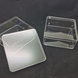 4 pieces 85x85x35mm square shape clear PS plastic box , jewelry bead earring tool wedding party gift display storage acrylic resin , BB0155