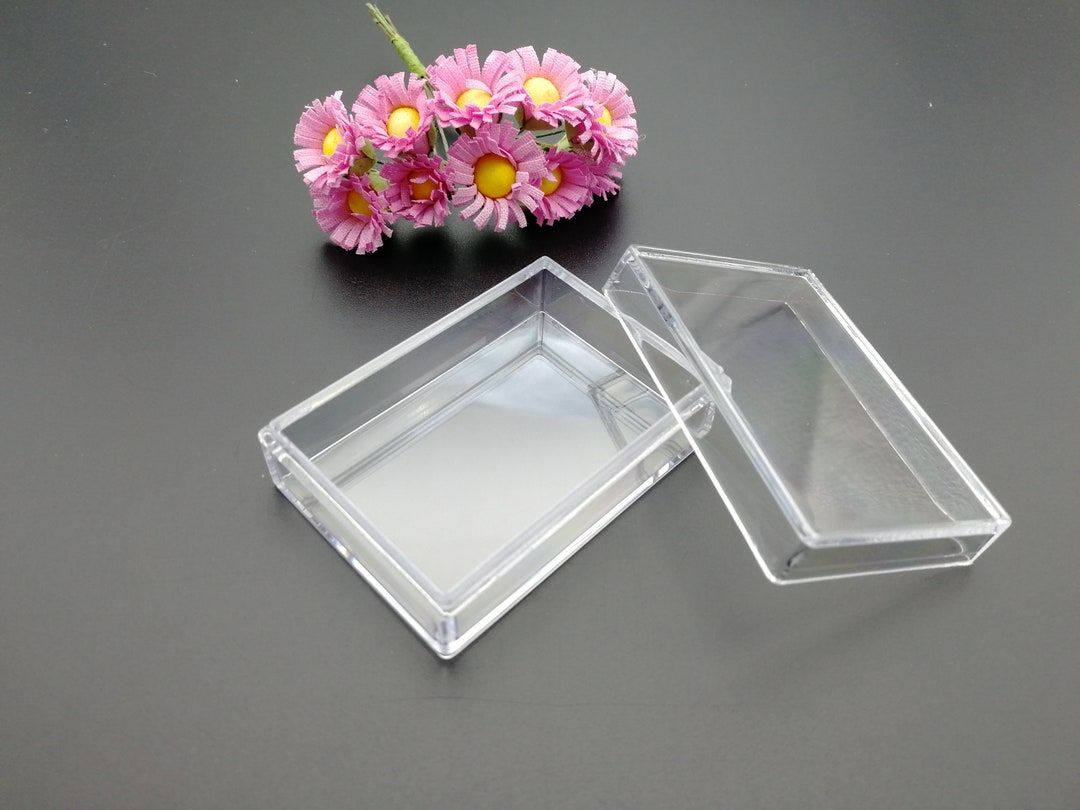 6/20 Pieces 56x40x20 Mm Rectangle Shape Clear PS Plastic Box , Jewelry ...
