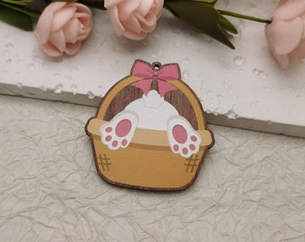 Coniglio in legno con fiori secchi A80cm