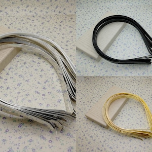 7 mm幅の金属製フラットヘッドバンドブランク、ゴールドシルバーブラックカラーヘアヘッドバンドバレッタクリップコームティアラアクセサリーヘアバンドファインディング、BH0014