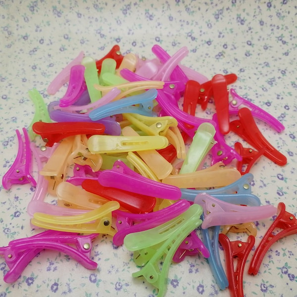 20/100 pieces mix color 36 mm length plastic hair clip , resin head alligator clip hair accessory blanks headband hair pin finding , BH0089