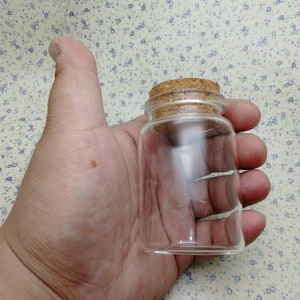 Bottiglia in vetro trasparente da 2/10 pezzi da 70x47 mm con tappo in sughero, fiala in vetro trasparente da 90 ml con tenuta liquida, bottiglia per auguri per feste di matrimonio, sicura per alimenti BB0041
