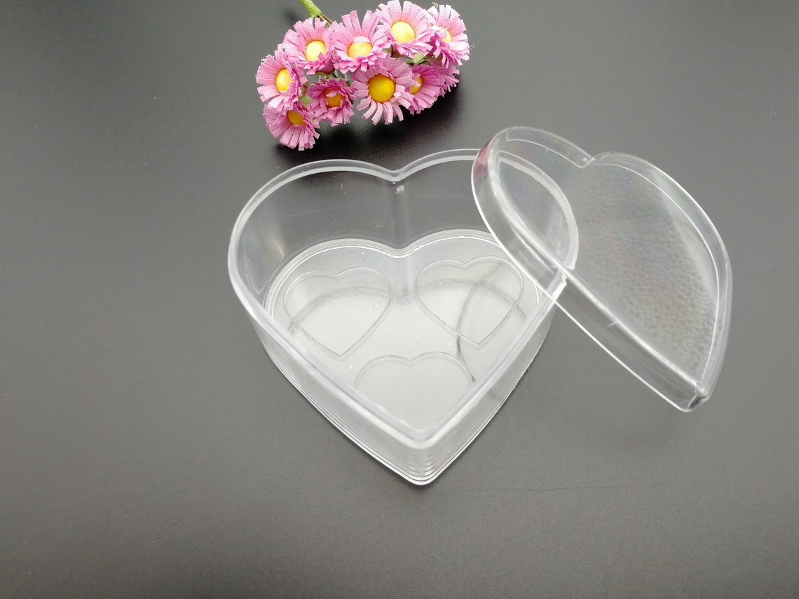 10pcs 75x70x33mm Heart Shape Clear Plastic Acrylic Resin Box | Etsy