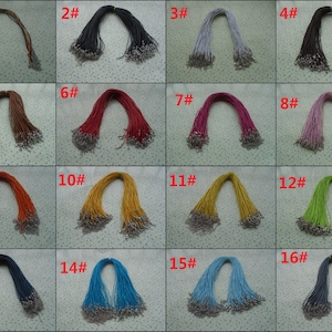 handmade waxed cotton necklace string cord with lobster clasp , 17-19 inches length adjustable 1.5mm width jewelry making DIY finding BN0004