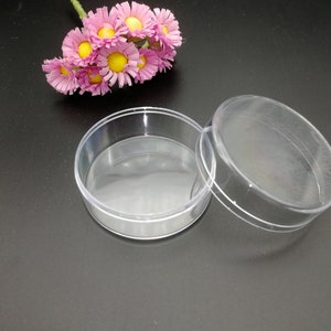 6/20 pieces 45x25 mm round shape clear PS plastic box jewelry bead ring earring tool wedding party gift display storage acrylic resin BB0076