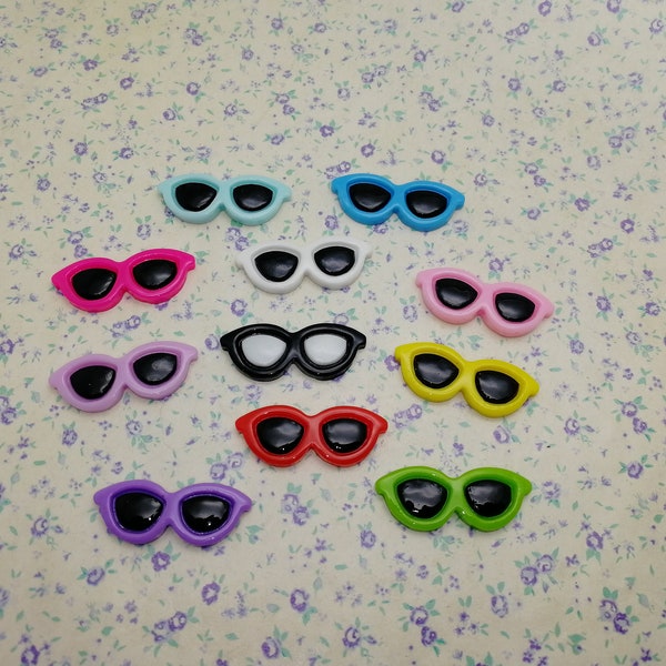 100 pieces mix color 29x11 mm plastic sunglasses sun glasses flat back cabochon charm , resin decoden flatback cab pendant decoration BP0088