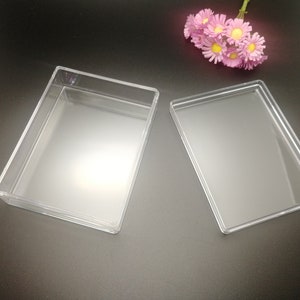4 Pieces 85x65x25mm Rectangle Shape Clear PS Plastic Box , Jewelry Bead ...